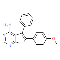 ChemSpider 2D Image | 6-(4-Methoxyphenyl)-5-phenylfuro[2,3-d]pyrimidin-4-amine | C19H15N3O2