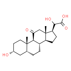 ChemSpider 2D Image | (3alpha,5beta,17alpha,20R)-3,20-Dihydroxy-11-oxopregnan-21-oic acid | C21H32O5