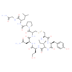ChemSpider 2D Image | 1-{[(4R,7S,10S,16S,19R)-19-Amino-7-(2-amino-2-oxoethyl)-13-[(2S)-2-butanyl]-16-(4-hydroxybenzyl)-10-(2-hydroxyethyl)-6,9,12,15,18-pentaoxo-1,2-dithia-5,8,11,14,17-pentaazacycloicosan-4-yl]carbonyl}-L-
prolyl-L-leucylglycinamide | C42H65N11O12S2