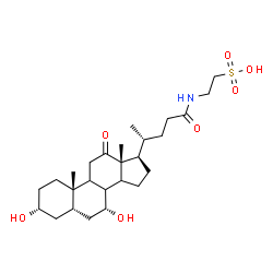 ChemSpider 2D Image | 2-{[(3alpha,5beta,7alpha,8xi,9xi,14xi)-3,7-Dihydroxy-12,24-dioxocholan-24-yl]amino}ethanesulfonic acid | C26H43NO7S