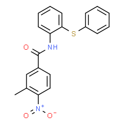 ChemSpider 2D Image | 3-Methyl-4-nitro-N-[2-(phenylsulfanyl)phenyl]benzamide | C20H16N2O3S