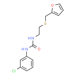ChemSpider 2D Image | 1-(3-Chlorophenyl)-3-{2-[(2-furylmethyl)sulfanyl]ethyl}urea | C14H15ClN2O2S