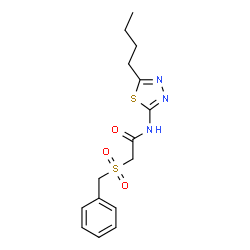 ChemSpider 2D Image | 2-(Benzylsulfonyl)-N-(5-butyl-1,3,4-thiadiazol-2-yl)acetamide | C15H19N3O3S2