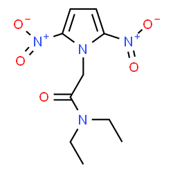 ChemSpider 2D Image | 2-(2,5-Dinitro-1H-pyrrol-1-yl)-N,N-diethylacetamide | C10H14N4O5