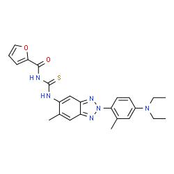 ChemSpider 2D Image | N-({2-[4-(Diethylamino)-2-methylphenyl]-6-methyl-2H-benzotriazol-5-yl}carbamothioyl)-2-furamide | C24H26N6O2S