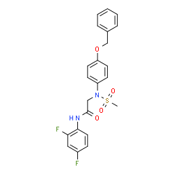 ChemSpider 2D Image | 2-{N-[4-(benzyloxy)phenyl]methanesulfonamido}-N-(2,4-difluorophenyl)acetamide | C22H20F2N2O4S