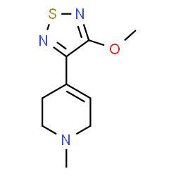 ChemSpider 2D Image | 4-(4-Methoxy-1,2,5-thiadiazol-3-yl)-1-methyl-1,2,3,6-tetrahydropyridine | C9H13N3OS