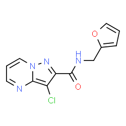 ChemSpider 2D Image | 3-Chloro-N-(2-furylmethyl)pyrazolo[1,5-a]pyrimidine-2-carboxamide | C12H9ClN4O2