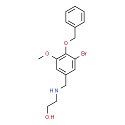 ChemSpider 2D Image | 2-{[4-(Benzyloxy)-3-bromo-5-methoxybenzyl]amino}ethanol | C17H20BrNO3