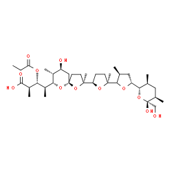 ChemSpider 2D Image | 16-Deethyl-3-O-demethyl-16-methyl-3-O-(1-oxopropyl)monensin | C37H62O12