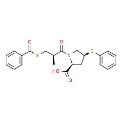 ChemSpider 2D Image | (1(R*),2a,4a)-1-(3-Mercapto-2-methyl-1-oxopropyl)-4-(phenylthio)-L-proline | C22H23NO4S2