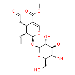 ChemSpider 2D Image | Methyl (2S,3R,4S)-2-(alpha-D-glucopyranosyloxy)-4-(2-oxoethyl)-3-vinyl-3,4-dihydro-2H-pyran-5-carboxylate | C17H24O10