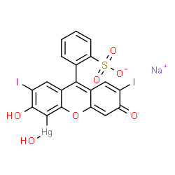 ChemSpider 2D Image | meralein sodium | C19H9HgI2NaO7S
