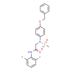 ChemSpider 2D Image | N~2~-[4-(Benzyloxy)phenyl]-N-(2,6-difluorophenyl)-N~2~-(methylsulfonyl)glycinamide | C22H20F2N2O4S