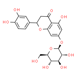 ChemSpider 2D Image | 2-(3,4-Dihydroxyphenyl)-5-hydroxy-4-oxo-3,4-dihydro-2H-chromen-7-yl b-D-glucopyranoside | C21H22O11