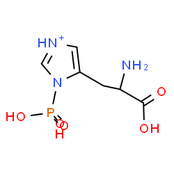 ChemSpider 2D Image | 3-(1-Phosphono-1H-imidazol-3-ium-5-yl)-L-alanine | C6H11N3O5P