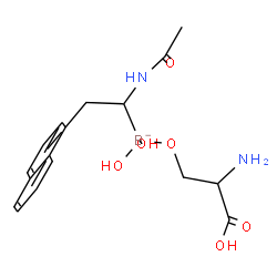 ChemSpider 2D Image | [(1R)-1-Acetamido-2-(1-naphthyl)ethyl](dihydroxy)(L-serinato-kappaO~3~)borate(1-) | C17H22BN2O6