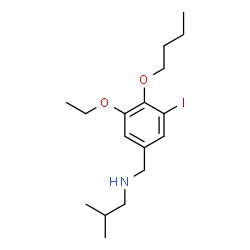 ChemSpider 2D Image | N-(4-Butoxy-3-ethoxy-5-iodobenzyl)-2-methyl-1-propanamine | C17H28INO2
