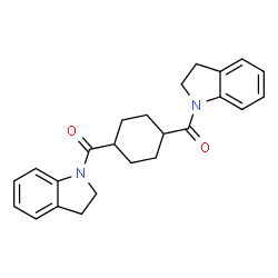 ChemSpider 2D Image | 1,4-Cyclohexanediylbis(2,3-dihydro-1H-indol-1-ylmethanone) | C24H26N2O2