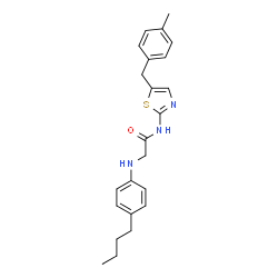 ChemSpider 2D Image | N~2~-(4-Butylphenyl)-N-[5-(4-methylbenzyl)-1,3-thiazol-2-yl]glycinamide | C23H27N3OS