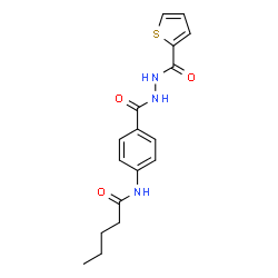 ChemSpider 2D Image | N-(4-{[2-(2-Thienylcarbonyl)hydrazino]carbonyl}phenyl)pentanamide | C17H19N3O3S