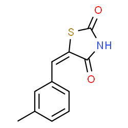 ChemSpider 2D Image | (5E)-5-(3-Methylbenzylidene)-1,3-thiazolidine-2,4-dione | C11H9NO2S