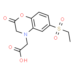 ChemSpider 2D Image | [6-(Ethylsulfonyl)-2-oxo-2,3-dihydro-4H-1,4-benzoxazin-4-yl]acetic acid | C12H13NO6S