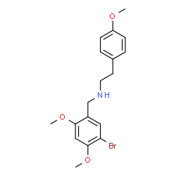 ChemSpider 2D Image | N-(5-Bromo-2,4-dimethoxybenzyl)-2-(4-methoxyphenyl)ethanamine | C18H22BrNO3