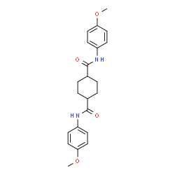 ChemSpider 2D Image | N,N'-Bis(4-methoxyphenyl)-1,4-cyclohexanedicarboxamide | C22H26N2O4