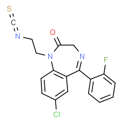 ChemSpider 2D Image | 7-Chloro-5-(2-fluorophenyl)-1-(2-isothiocyanatoethyl)-1,3-dihydro-2H-1,4-benzodiazepin-2-one | C18H13ClFN3OS