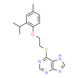 ChemSpider 2D Image | 6-{[2-(2-Isopropyl-4-methylphenoxy)ethyl]sulfanyl}-7H-purine | C17H20N4OS
