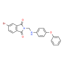 ChemSpider 2D Image | 5-Bromo-2-[(4-phenoxy-phenylamino)-methyl]-isoindole-1,3-dione | C21H15BrN2O3