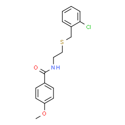 ChemSpider 2D Image | N-{2-[(2-Chlorobenzyl)sulfanyl]ethyl}-4-methoxybenzamide | C17H18ClNO2S