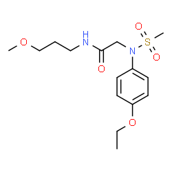 ChemSpider 2D Image | N~2~-(4-Ethoxyphenyl)-N-(3-methoxypropyl)-N~2~-(methylsulfonyl)glycinamide | C15H24N2O5S