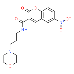 ChemSpider 2D Image | N-[3-(4-Morpholinyl)propyl]-6-nitro-2-oxo-2H-chromene-3-carboxamide | C17H19N3O6