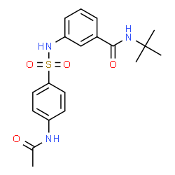 ChemSpider 2D Image | 3-{[(4-Acetamidophenyl)sulfonyl]amino}-N-tert-butylbenzamide | C19H23N3O4S