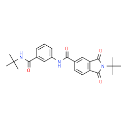 ChemSpider 2D Image | 2-tert-Butyl-N-[3-(tert-butylcarbamoyl)phenyl]-1,3-dioxoisoindoline-5-carboxamide | C24H27N3O4