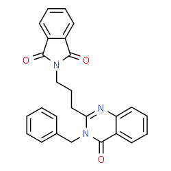 ChemSpider 2D Image | 2-[3-(3-Benzyl-4-oxo-3,4-dihydro-quinazolin-2-yl)-propyl]-isoindole-1,3-dione | C26H21N3O3