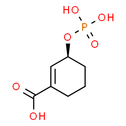ChemSpider 2D Image | (3S)-3-(Phosphonooxy)-1-cyclohexene-1-carboxylic acid | C7H11O6P