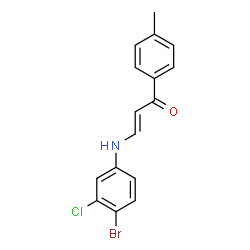 ChemSpider 2D Image | (2E)-3-[(4-Bromo-3-chlorophenyl)amino]-1-(4-methylphenyl)-2-propen-1-one | C16H13BrClNO