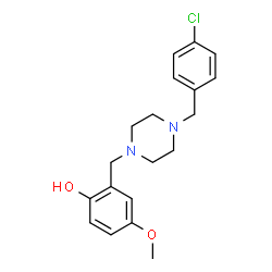 ChemSpider 2D Image | 2-{[4-(4-Chlorobenzyl)-1-piperazinyl]methyl}-4-methoxyphenol | C19H23ClN2O2