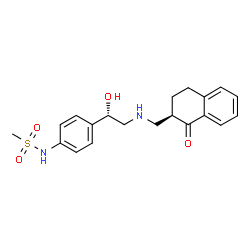 ChemSpider 2D Image | N-{4-[(1S)-1-Hydroxy-2-({[(2R)-1-oxo-1,2,3,4-tetrahydro-2-naphthalenyl]methyl}amino)ethyl]phenyl}methanesulfonamide | C20H24N2O4S