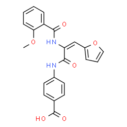 ChemSpider 2D Image | 4-({(2E)-3-(2-Furyl)-2-[(2-methoxybenzoyl)amino]-2-propenoyl}amino)benzoic acid | C22H18N2O6