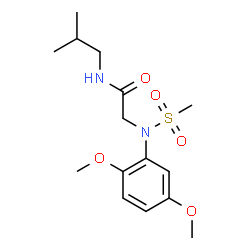ChemSpider 2D Image | N~2~-(2,5-Dimethoxyphenyl)-N-isobutyl-N~2~-(methylsulfonyl)glycinamide | C15H24N2O5S