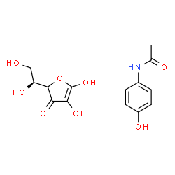 ChemSpider 2D Image | N-(4-Hydroxyphenyl)acetamide - (4xi)-L-glycero-hex-1-enofuranos-3-ulose (1:1) | C14H17NO8