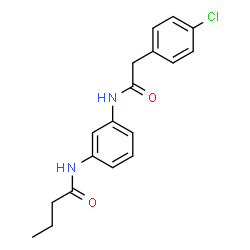 ChemSpider 2D Image | N-(3-{[(4-Chlorophenyl)acetyl]amino}phenyl)butanamide | C18H19ClN2O2
