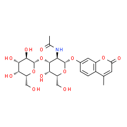 ChemSpider 2D Image | 4-Methyl-2-oxo-2H-chromen-7-yl 2-acetamido-2-deoxy-3-O-beta-D-galactopyranosyl-beta-D-galactopyranoside | C24H31NO13