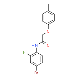 ChemSpider 2D Image | N-(4-Bromo-2-fluorophenyl)-2-(4-methylphenoxy)acetamide | C15H13BrFNO2