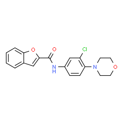 ChemSpider 2D Image | N-[3-Chloro-4-(4-morpholinyl)phenyl]-1-benzofuran-2-carboxamide | C19H17ClN2O3