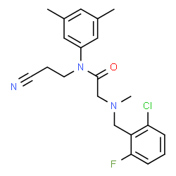 ChemSpider 2D Image | N~2~-(2-Chloro-6-fluorobenzyl)-N-(2-cyanoethyl)-N-(3,5-dimethylphenyl)-N~2~-methylglycinamide | C21H23ClFN3O